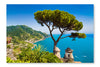  Amalfi Coast 24 po x 36 po : Cadre d'art mural et panneau de tissu