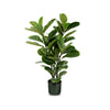 Ficus lyrata artificiel de 35 po pour l’intérieur et l’extérieur en pot noir