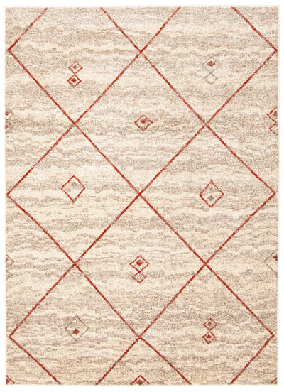 Grande Ivory/Red 3'11" X 5'7" Area Rug