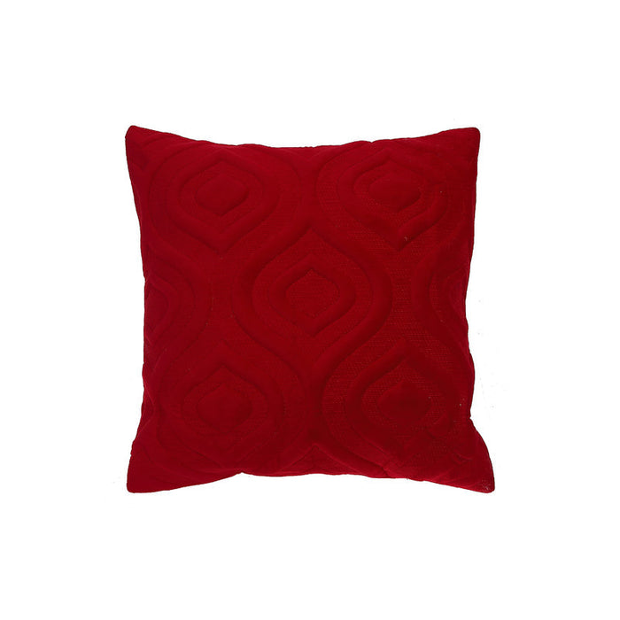 Coussin rouge en velours avec relief - ensemble de 2