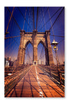 Brooklyn Bridge and Manhattan New York 28 po x 42 po : Oeuvre d’art murale en panneau de tissu sans cadre