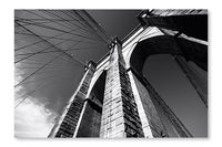  Brooklyn Bridge 16 po x 24 po : Cadre d'art mural et panneau de tissu