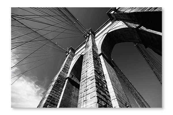  Brooklyn Bridge 16 po x 24 po : Cadre d'art mural et panneau de tissu