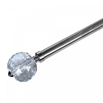 25/28mm Drape Pole Set Diamond Sphere - Nickel|Ensemble de tringles à rideaux de 25 à 28 mm avec sphère à motif de diamant - couleur nickel