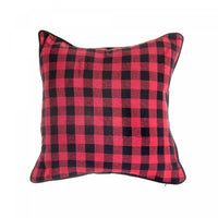 Ensemble de 2 coussins rembourrés de coton 18 po x 18 po à point à carreaux