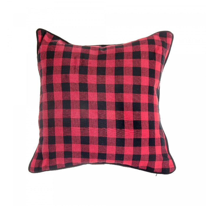 Ensemble de 2 coussins rembourrés de coton 18 po x 18 po à point à carreaux