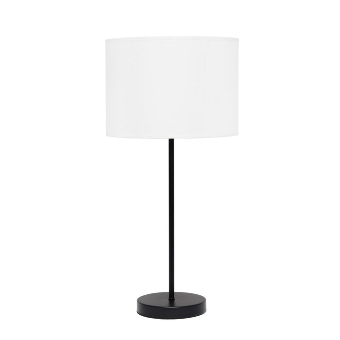Lampe de table blanche Simple Designs avec pied mince noir