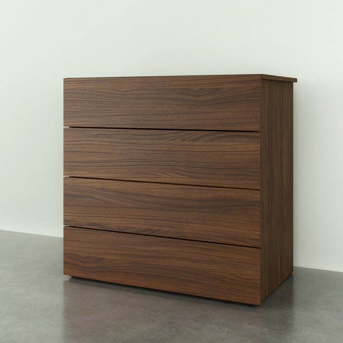 Commode verticale Nordika à 4 tiroirs - noyer