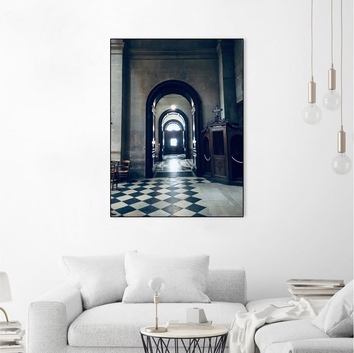 Œuvre d’art murale encadrée noire et mate « Confessional » 18 x 24
