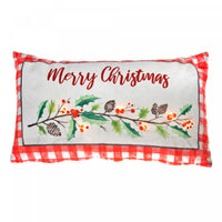 Coussin à DEL « Merry Christmas » 12 x 20 en velours - ensemble de 2 coussins