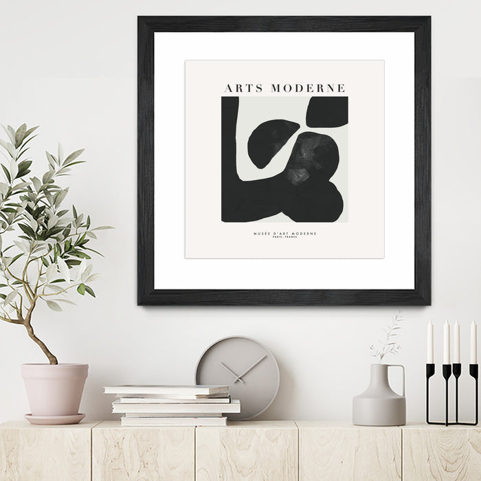 Œuvre d’art murale encadrée noire et mate « Art Moderne » 36 x 36