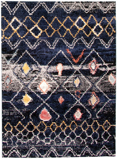Makondo Classic Navy Blue Area Rug - 5'3" x 7'3"