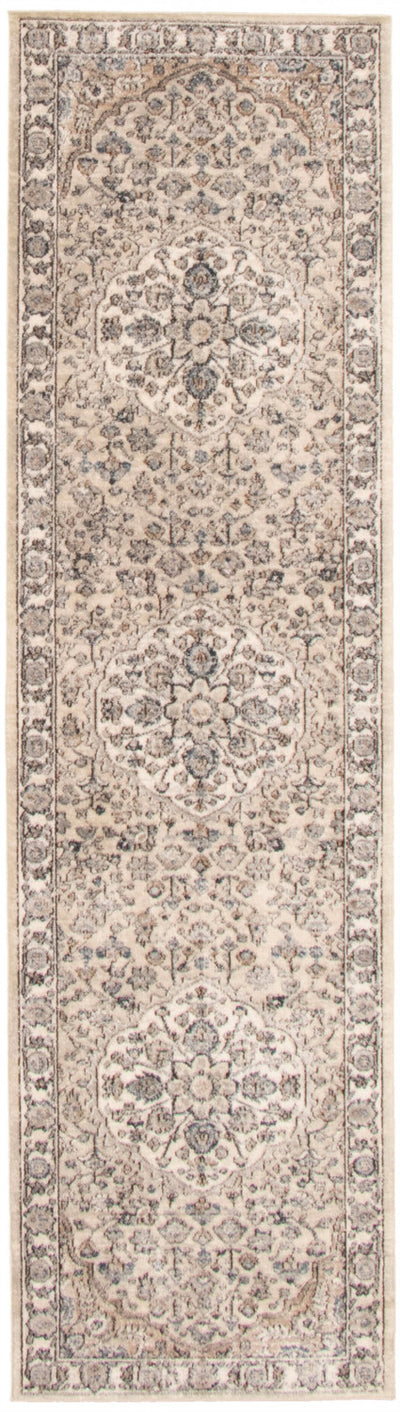 Octavian Tabriz Beige-Ivory Area Rug - 2'7" x 8'2"