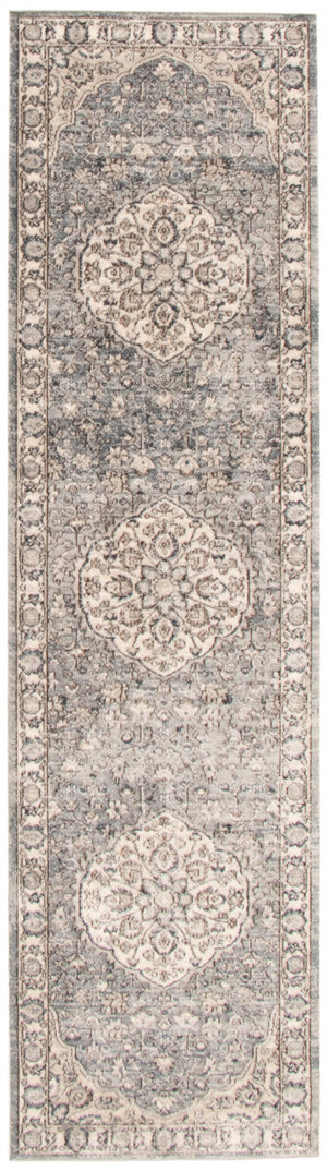 Carpette Octavian Tabriz bleu-ivoire - 2 pi 7 pox 8 pi 2 po