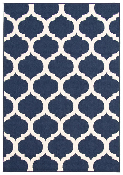 Sophie Ivory-Navy Area Rug - 6'7" x 9'6"