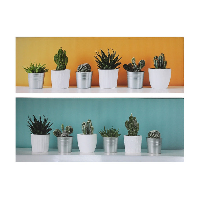 Œuvre d’art murale sur toile représentant des plantes grasses - ensemble de 2 décorations murales