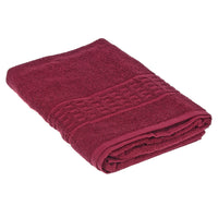 Serviette de bain nattée bourgogne 30 x 60 - ensemble de 2 serviettes