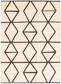 Carpette Anandi ivoire-brune - 7 pi 10 pox 10 pi 2 po