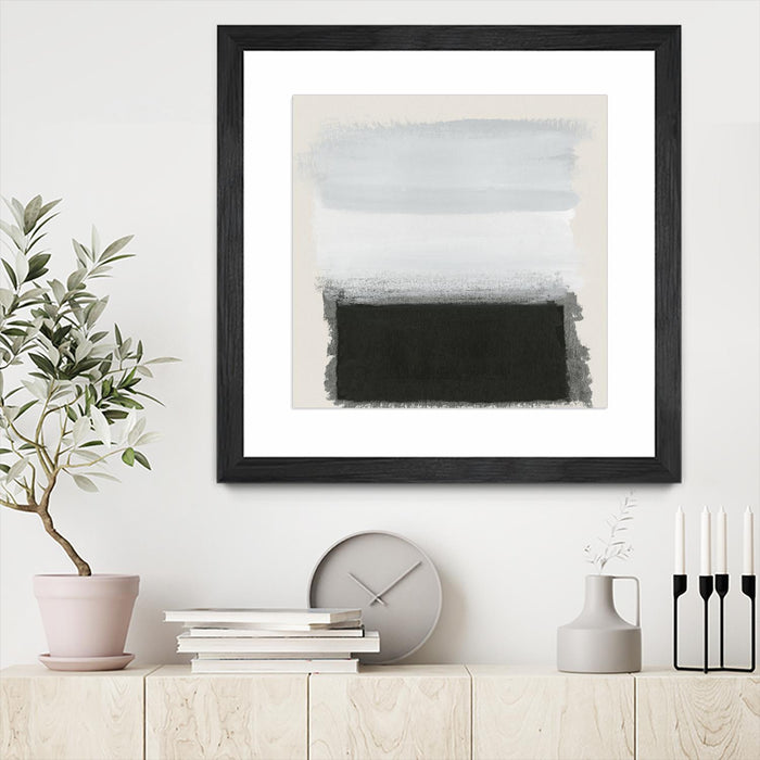 Œuvre d’art murale encadrée noire et mate « Star Night Interlude » 36 x 36