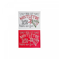 Panneau gravé « Fresh Cut Mistletoe » en panneaux de fibres à densité moyenne - ensemble de 2 décorations murales