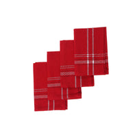 Ensemble de 4 serviettes de table rouges à bordure française
