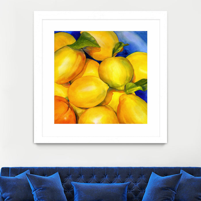 Œuvre d’art murale encadrée blanche et mate « Zest For Life » 36 x 36