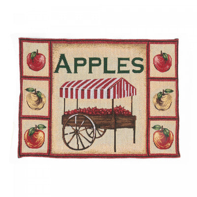 Tapestry Unbacked Placemat Apples - Set of 12|Napperon en tapisserie sans revers orné de pommes - ensemble de 12