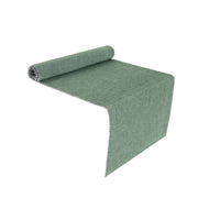 Chemin de table vert menthe en chambray côtelé - ensemble de 2