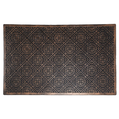 Rubber Tiled Floral Floormat|Tapis de plancher orné de tuiles florales, en caoutchouc