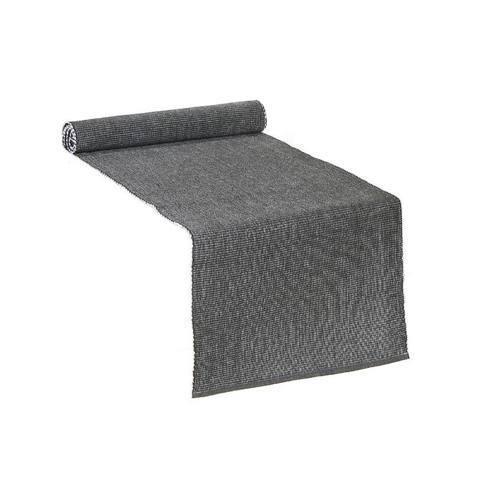 Chemin de table vert foncé en chambray côtelé - ensemble de 2