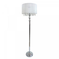 Lampe à pied Elegant Designs de style romantique tendance avec cristaux suspendus
