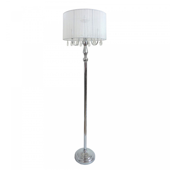 Lampe à pied Elegant Designs de style romantique tendance avec cristaux suspendus