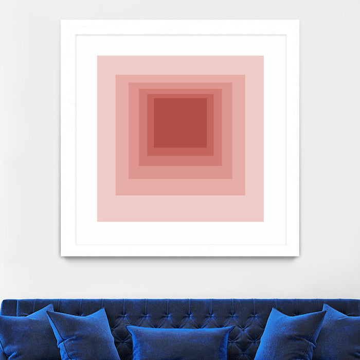 Œuvre d’art murale encadrée blanche et mate « After Josef O » 36 x 36