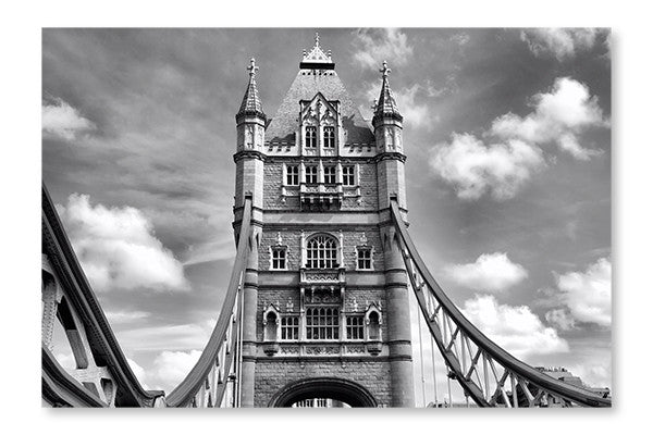  Tower Bridge, London 24 po x 36 po : Cadre d'art mural et panneau de tissu