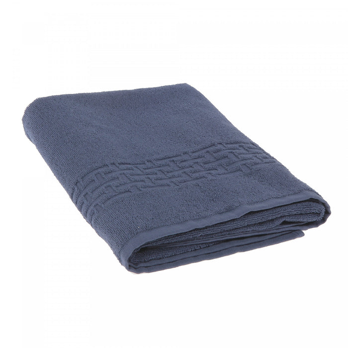 Serviette de bain nattée bleu marine 27 x 50 - ensemble de 2 serviettes