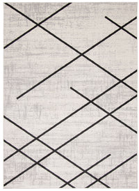 Carpette Damali ivoire et noire lavable à la machine - 8 pi 0 po x 10 pi 0 po