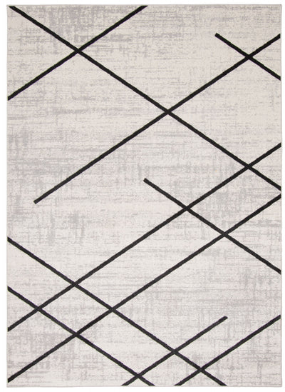 Damali Ivory/Black Machine Washable Area Rug - 8'0" x 10'0"