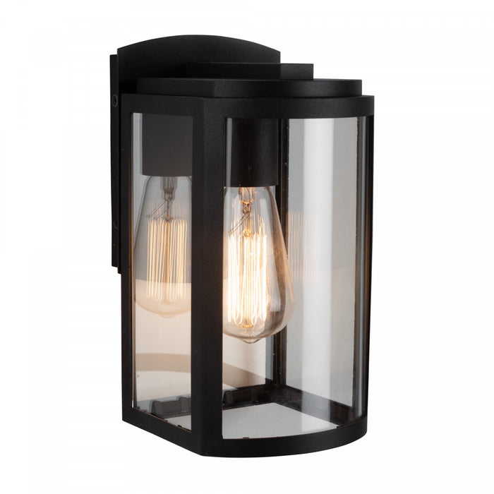 Applique murale II Lakewood noir mat à 1 ampoule pour l'extérieur