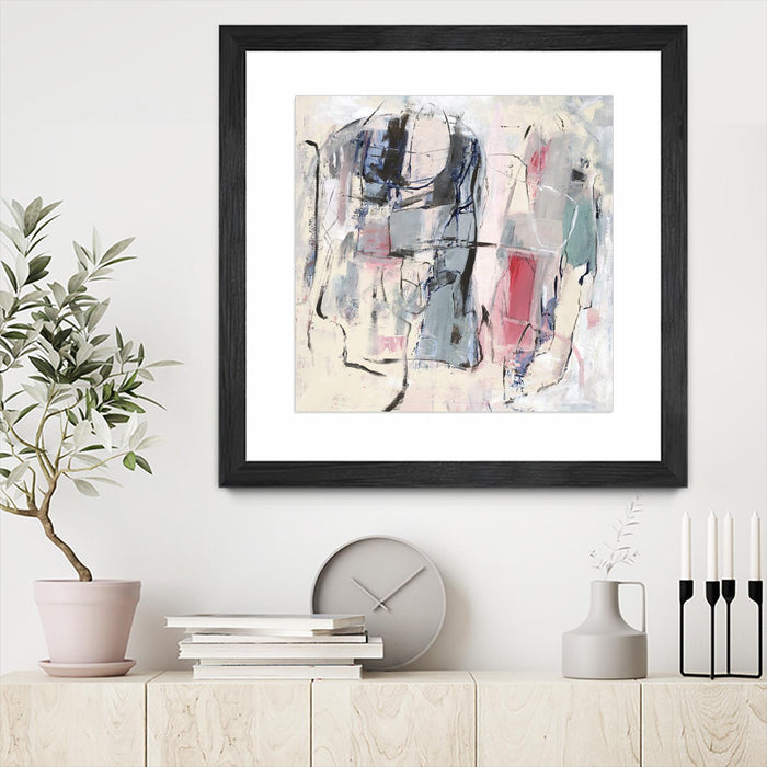 Œuvre d’art murale encadrée noire et mate « Palpitation Monitor » 30 x 30