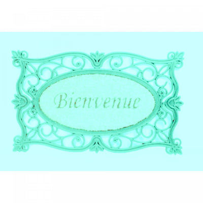 Victorian Bienvenue Rubber & Brush Floormat|Tapis de plancher « Bienvenue » en caoutchouc et tapis-brosse de style victorien