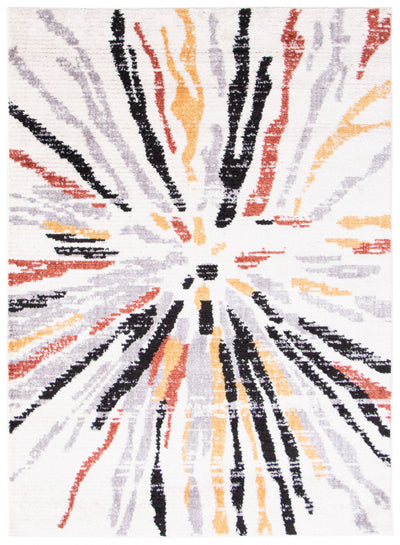 Paloma Sunburst Black, White Area Rug - 3'11" x 5'11"