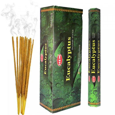 Hem Incense 20 Stick Eucalyptus - Set of 6 Incense Sticks|20 bâtons d’encens Hem à arôme d’eucalyptus - ensemble de 6 paquets de bâtons d’encens
