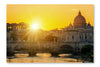 Rome Skyline with Vatican St Peter Basilica 16 po x 24 po : Oeuvre d’art murale en panneau de tissu sans cadre