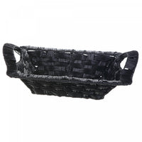Panier tressé noir 14 x 10 avec poignée - ensemble de 2
