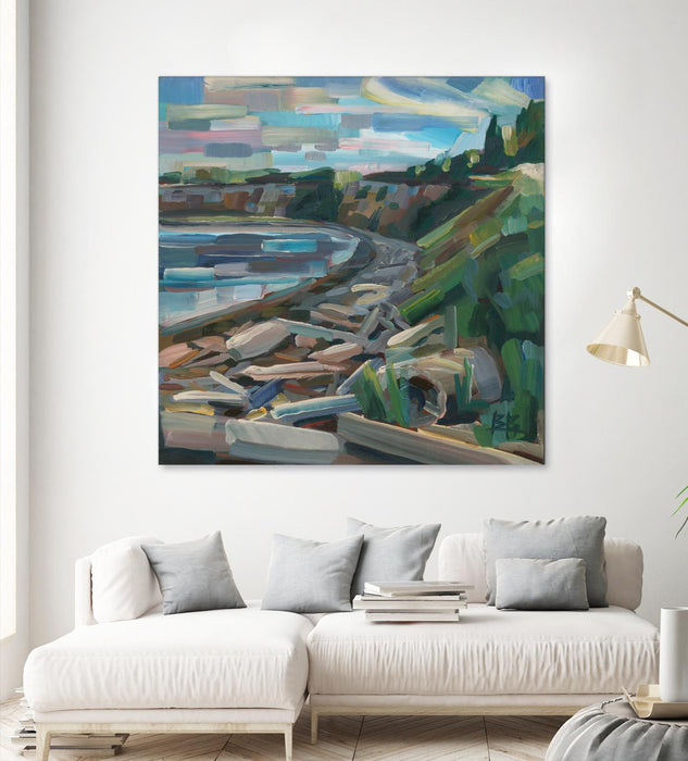 Œuvre d’art murale Giant Art « Early Morning On The Beach » 72 x 72