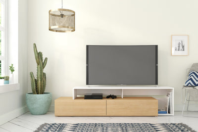 Nordika Tonik 72" TV Stand - Natural Maple/White 