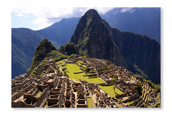  Machu Picchu 24 po x 36 po : Cadre d'art mural et panneau de tissu