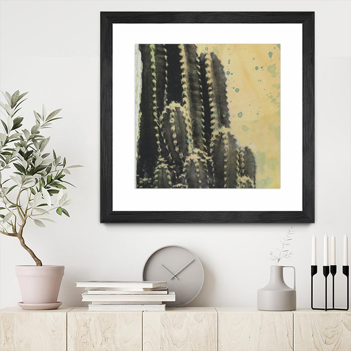 Œuvre d’art murale encadrée noire et mate « Desert Dreams Iv » 36 x 36