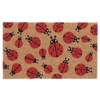 Paillasson en fibre de coco orné de coccinelle se promenant