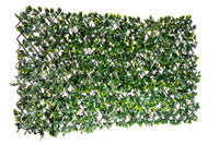  Treillis de saule extensible 36 po x 72 po avec feuilles de rose blanche artificielles 